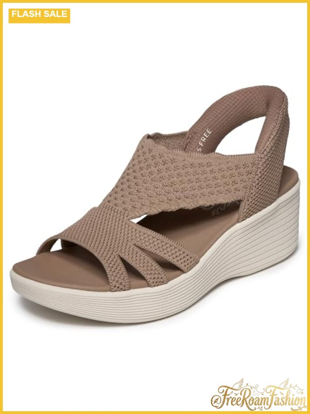 Hands Free Slip-Ins Lightweight Comfort Wedge Slingback Sandal